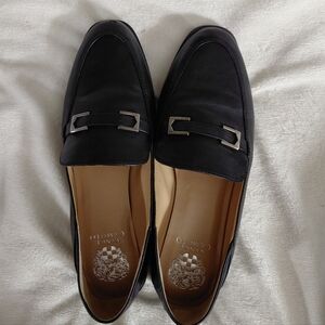 Vince Camuto Black Loafers with Silver Accent